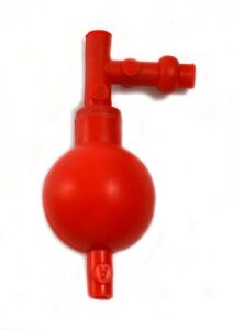 eisco pipette filler, silicon bulb - 54mm dia. three pinch valves - suitable for noxious solutions