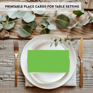 Andaz Press Table Tent Printable Place Cards, Kiwi Green 20-Pack, Seat Placement Cards Place cards Table Settings Name Cards for Baby Bridal Wedding School Graduation Food Cards Lime Green Place Cards