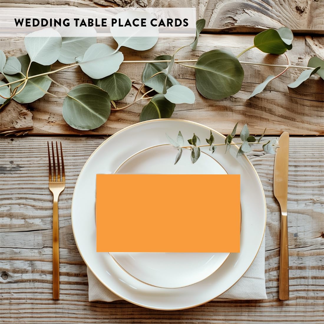 Andaz Press Table Tent Printable Place Cards, Orange 20-Pack, Seat Placement Cards Blank Place Cards For Table Settings Name Cards for Baby Bridal Wedding Shower, School Graduation Food Cards