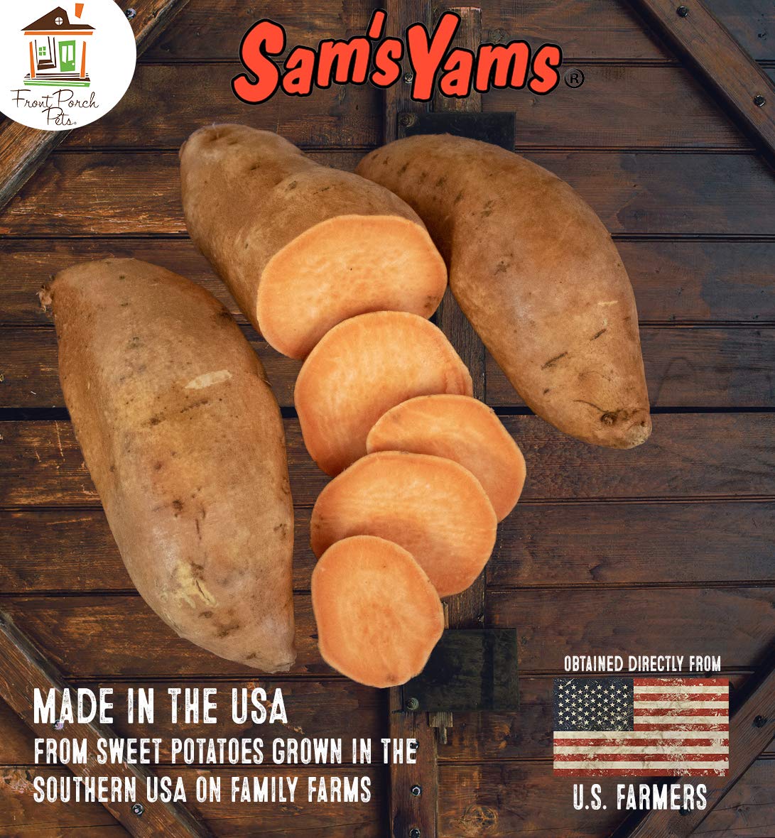 Sams Yams Sweet Potato Dog Treats, Healthy Dog Treats for Large, Medium or Small Breed Dogs, Vegan Sweet Potato Dog Chews Made in USA - Sam's Yams DAILY's Berry Yammy Recipe Dog Snacks, 7oz