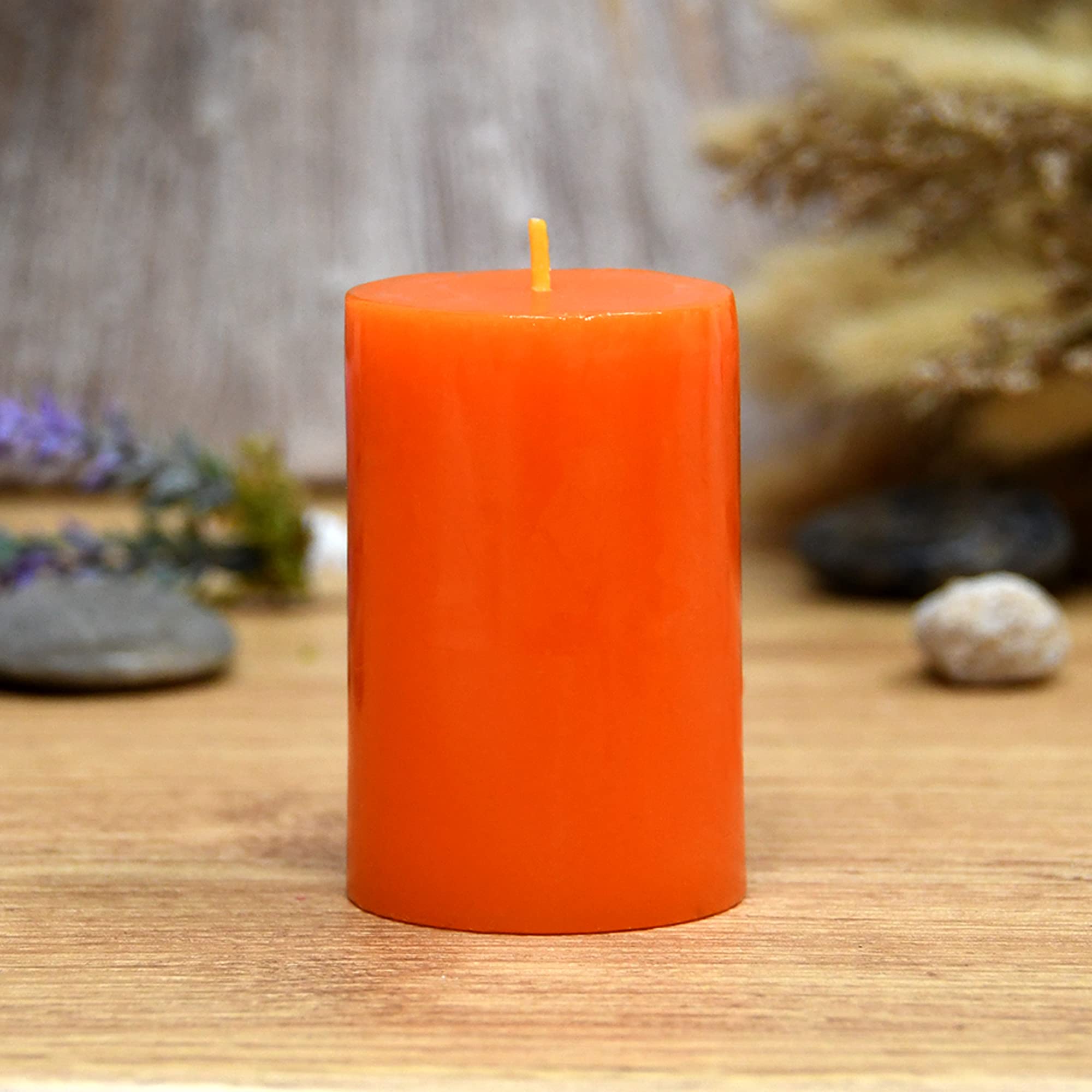 Jeco 3 Inch Orange Pillar Candle