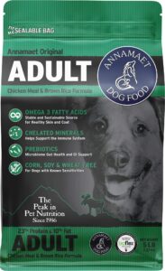 annamaet original adult formula dry dog food, 23% protein (chicken & brown rice), 5-lb bag