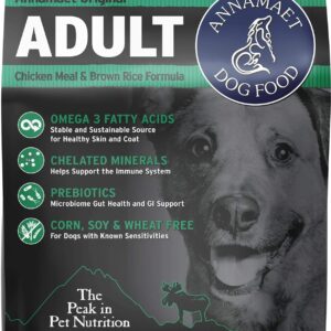 Annamaet Original Adult Formula Dry Dog Food, 23% Protein (Chicken & Brown Rice), 5-lb Bag