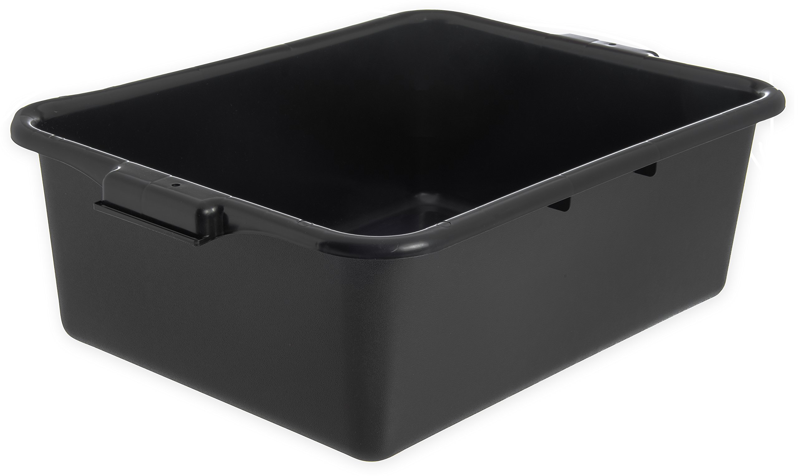 Carlisle FoodService Products Comfort Curve Tote Box Bus Box with Reinforced Rim for Kitchen, Restaurants, And Fast Food, Plastic, 7 Inches, Black