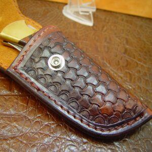 Custom Made Buck 110 Knife Sheath is lined with Soft Suede to Protect You Finer Knives.