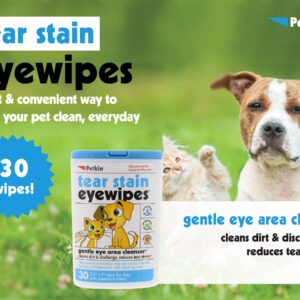 Petkin Pet Eye Wipes, 30 Moist Wipes - Gentle Eye Cleaning Wipes Remove Dirt, Discharge, & Tear Stains - Super Convenient Pet Wipes for Dogs, Cats, Puppies & Kittens - Ideal for Home or Travel