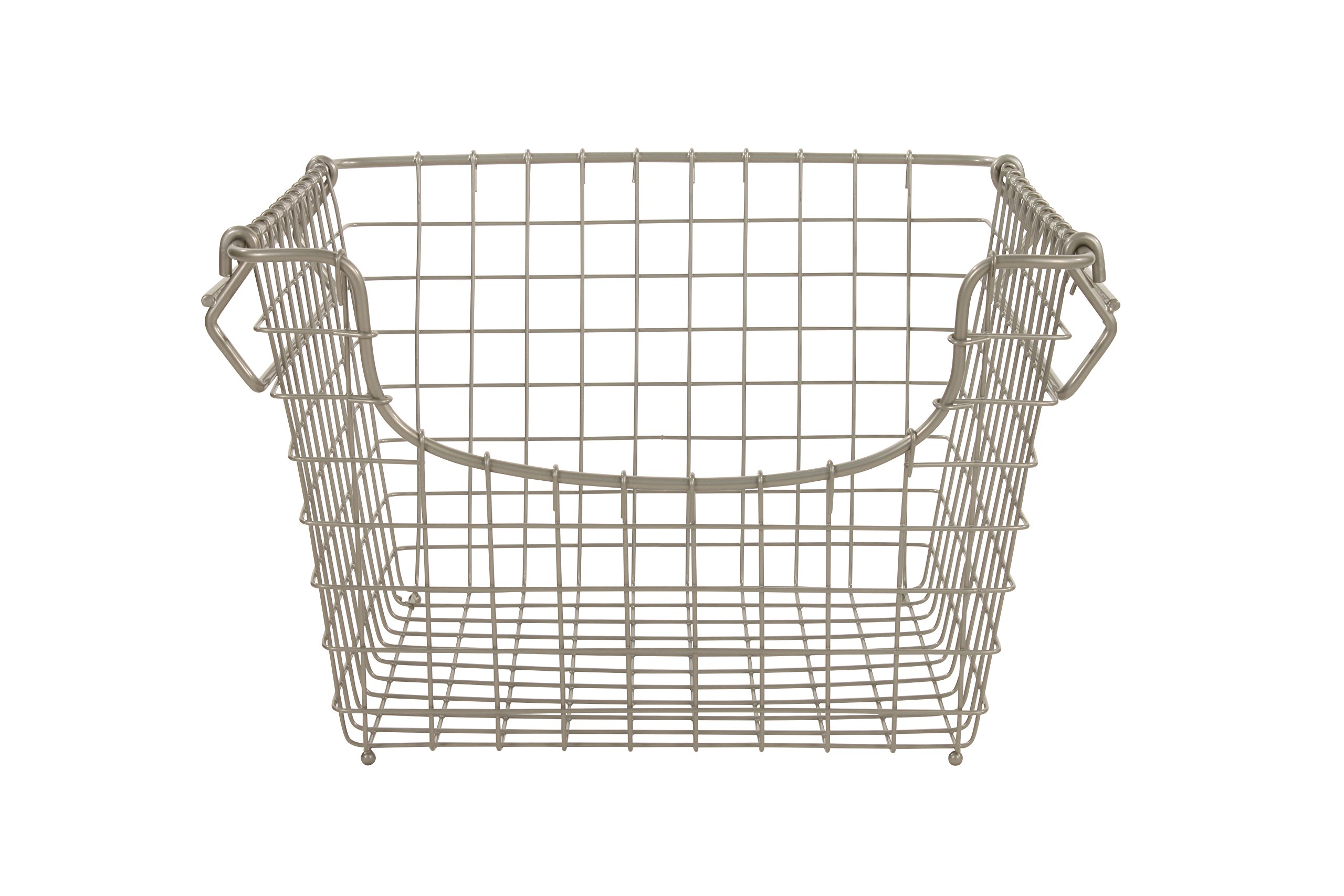 Spectrum Diversified Scoop Stacking Storage Basket, Medium, Satin Nickel (03277)