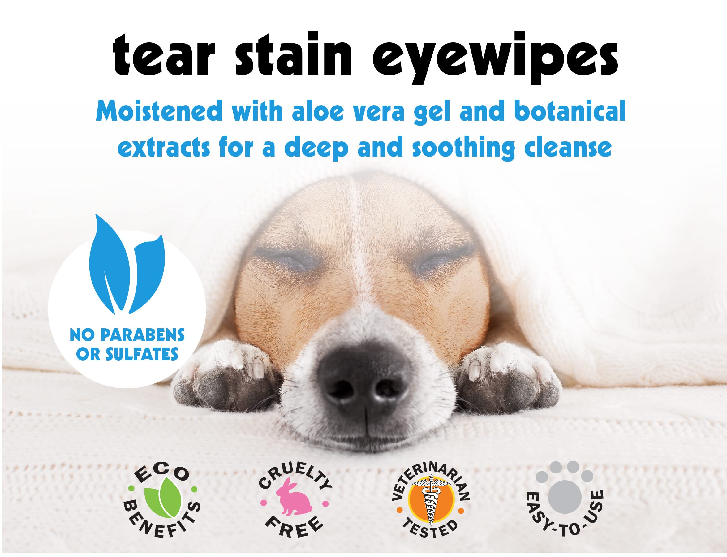 Petkin Pet Eye Wipes, 30 Moist Wipes - Gentle Eye Cleaning Wipes Remove Dirt, Discharge, & Tear Stains - Super Convenient Pet Wipes for Dogs, Cats, Puppies & Kittens - Ideal for Home or Travel