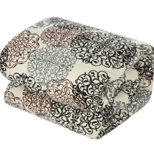 Chic Home 2 Piece Jerome Boho Inspired Reversible Print Duvet Set, Twin, Beige