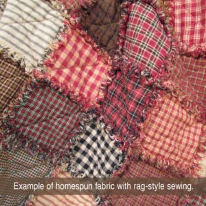 40 Farmhouse Red Charm Pack, 5 inch Precut Cotton Homespun Fabric Squares by JCS