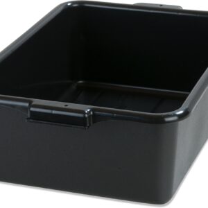 Carlisle FoodService Products Comfort Curve Tote Box Bus Box with Reinforced Rim for Kitchen, Restaurants, And Fast Food, Plastic, 7 Inches, Black