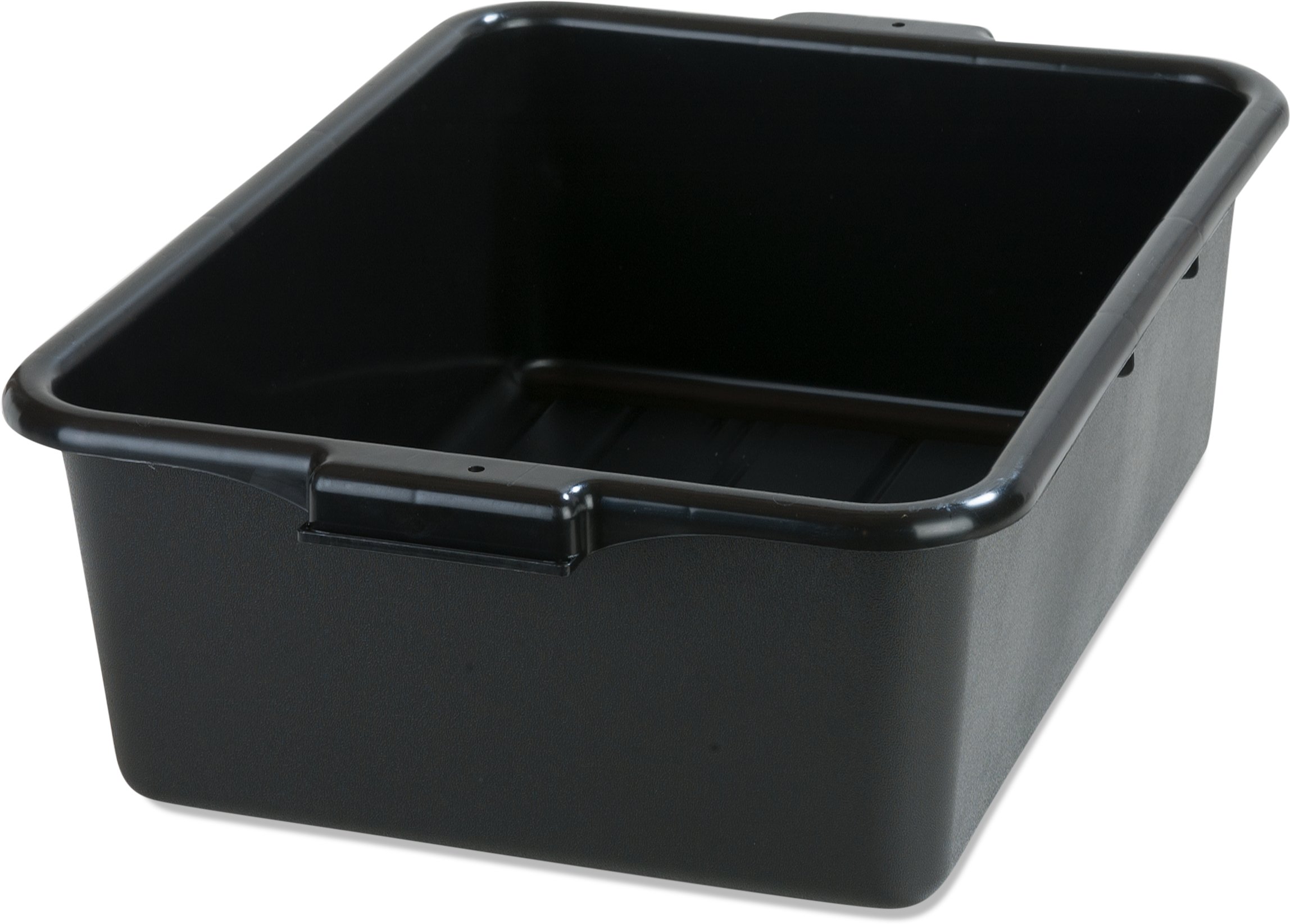 Carlisle FoodService Products Comfort Curve Tote Box Bus Box with Reinforced Rim for Kitchen, Restaurants, And Fast Food, Plastic, 7 Inches, Black