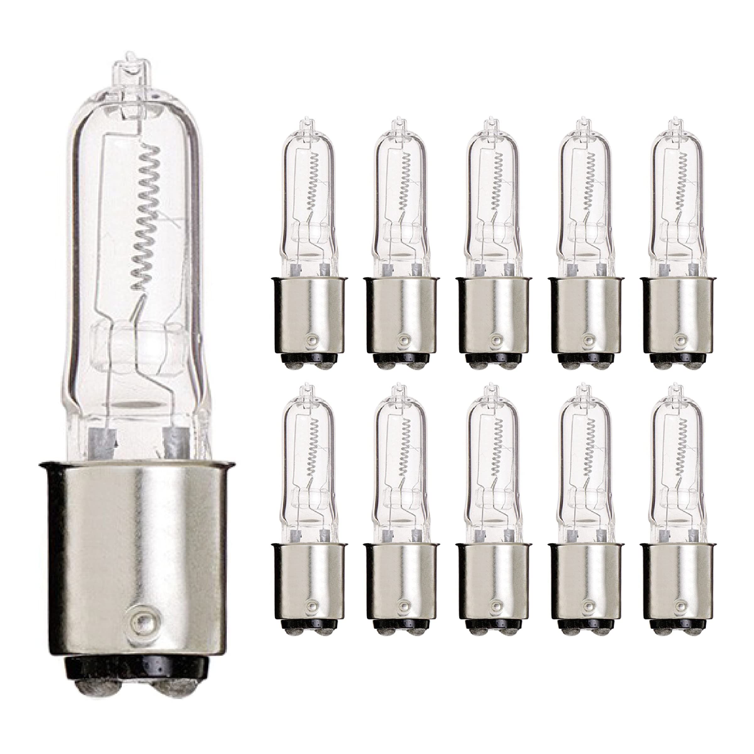 KOR (Pack of 10) Q75CL/DC - 120-Volt - Halogen JD Type T4 - BA15D - DC Bayonet Base - 75-Watt - Clear Light Bulbs