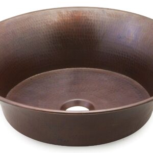 Sinkology SB303-21AG Copernicus Vessel Handmade Pure Solid, 21", Aged Copper Bath Sink