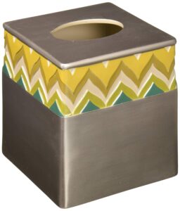 popular bath tissue box, flame stitch collection, green