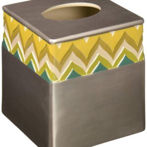 Popular Bath Tissue Box, Flame Stitch Collection, Green