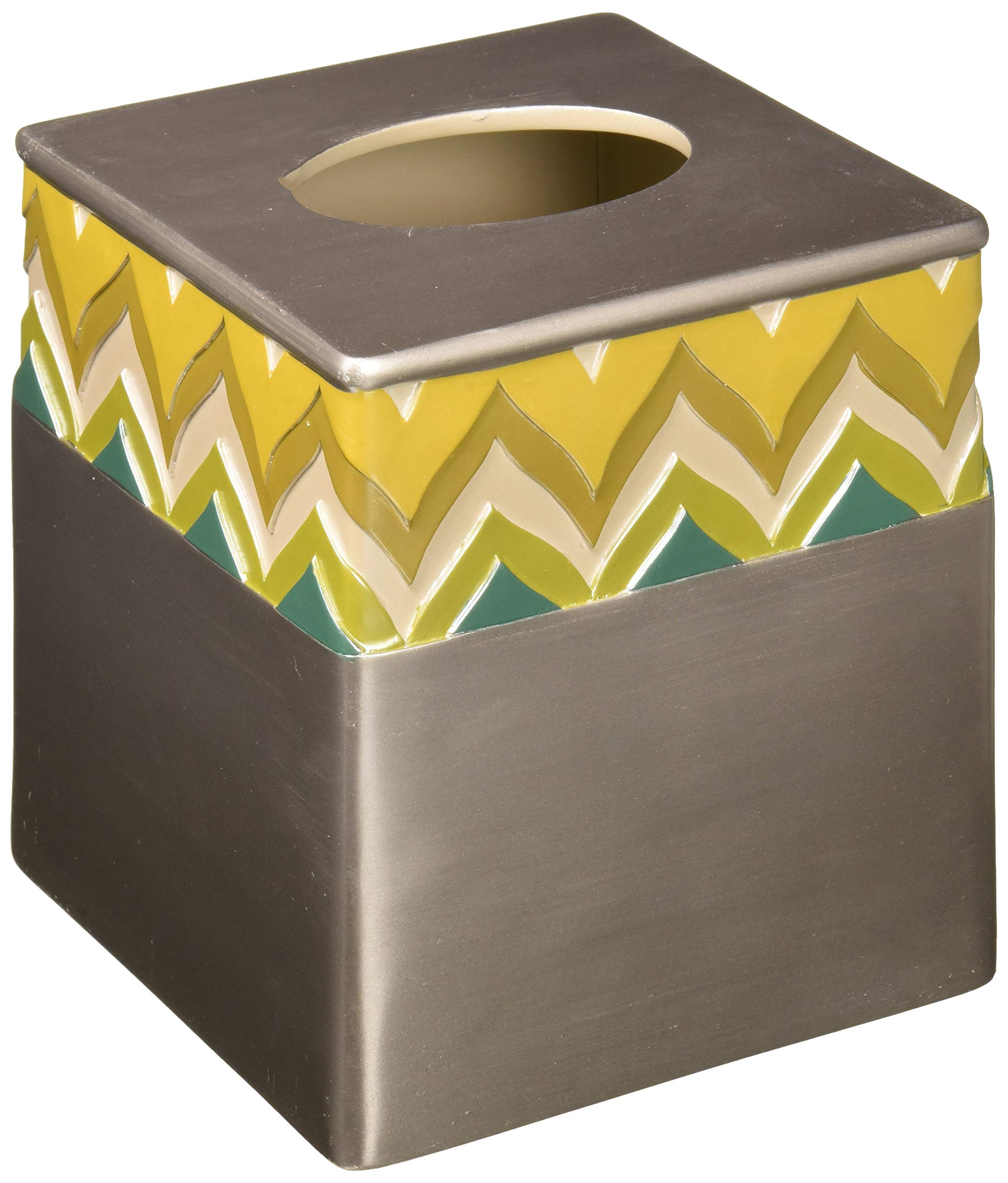 Popular Bath Tissue Box, Flame Stitch Collection, Green