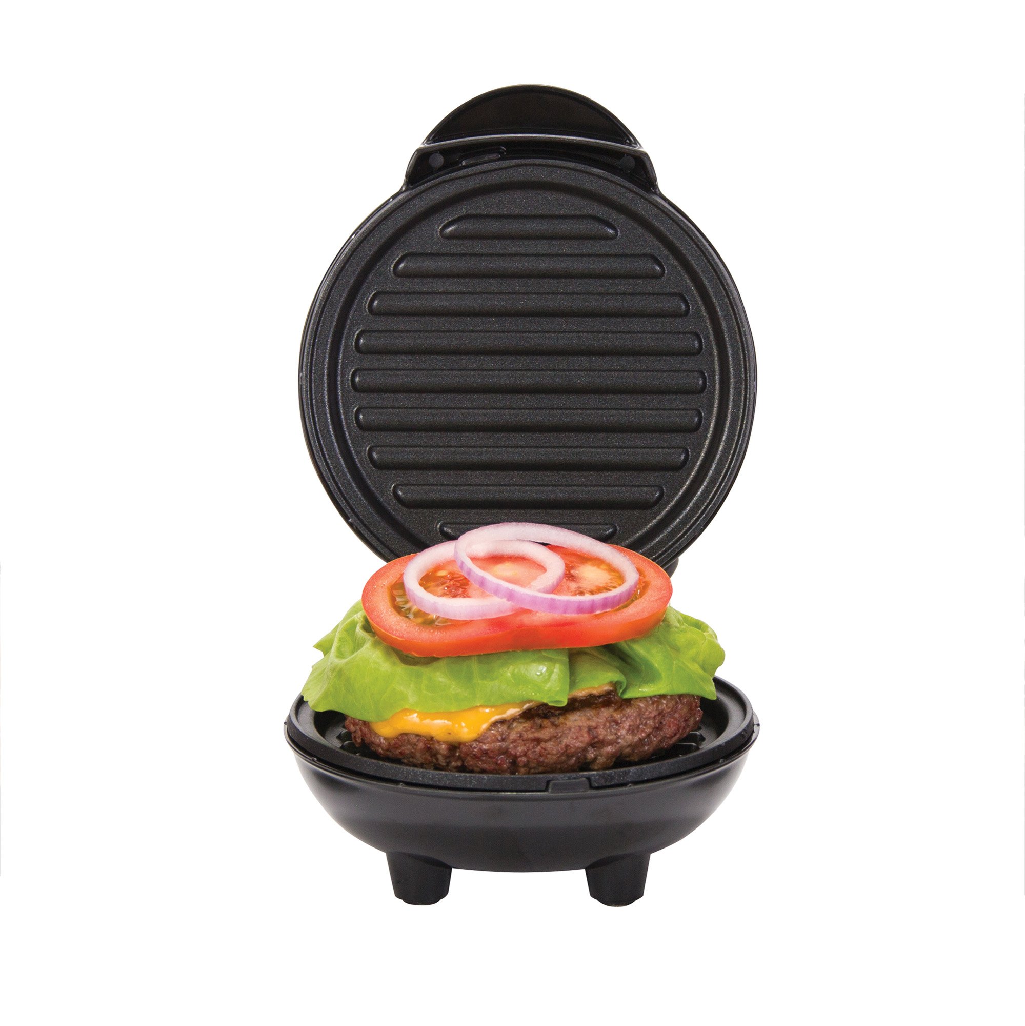 DASH Mini Maker Portable Grill Machine + Panini Press for Gourmet Burgers, Sandwiches, Chicken + Other On the Go Breakfast, Lunch, or Snacks with Recipe Guide - Black