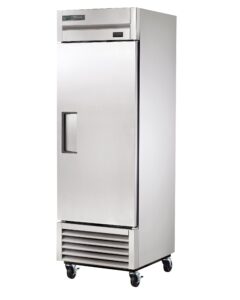 true t-23f-hc reach-in solid swing door freezer with hydrocarbon refrigerant, holds -10 degree f, 78.375" height, 29.5" width, 27" length