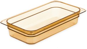 carlisle foodservice products 3086013 storplus high heat food pan, 2.5" deep, third size, amber