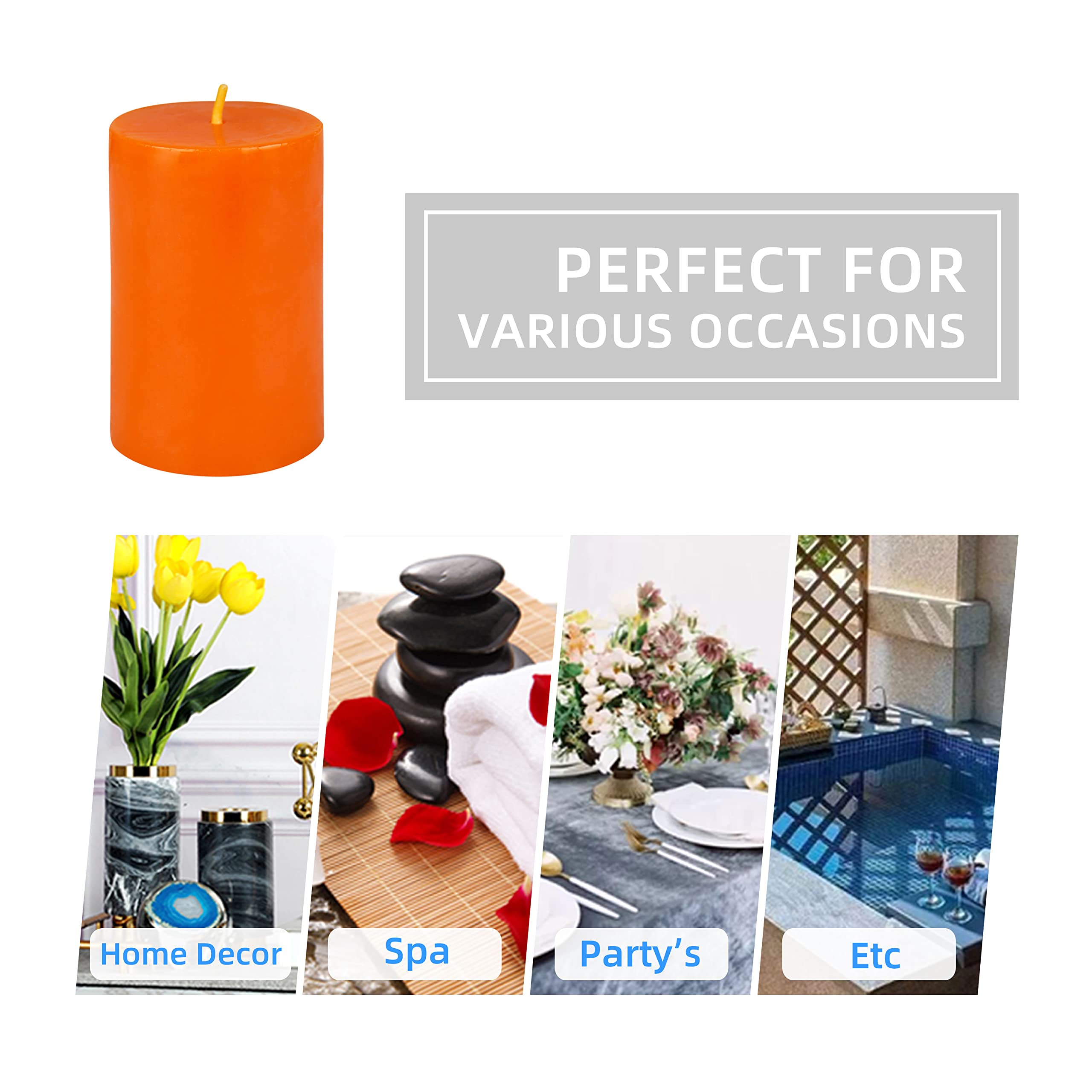 Jeco 3 Inch Orange Pillar Candle