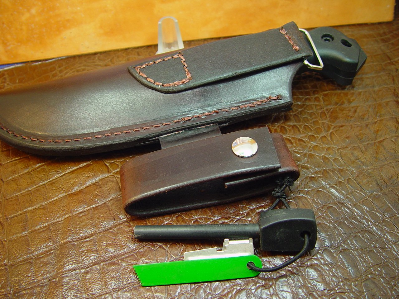 Bk 2 And BK 10 Dangler This sheath will fit both knives Sheath with Firestarter and Striker