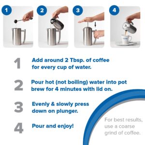 Frieling Double-Walled Stainless-Steel French Press Coffee Maker, Polished, 23 oz - Insulated Coffee Presser Stainless Steel - Coffee Press Pot - Stainless Steel Coffee Maker - Insulated French Press