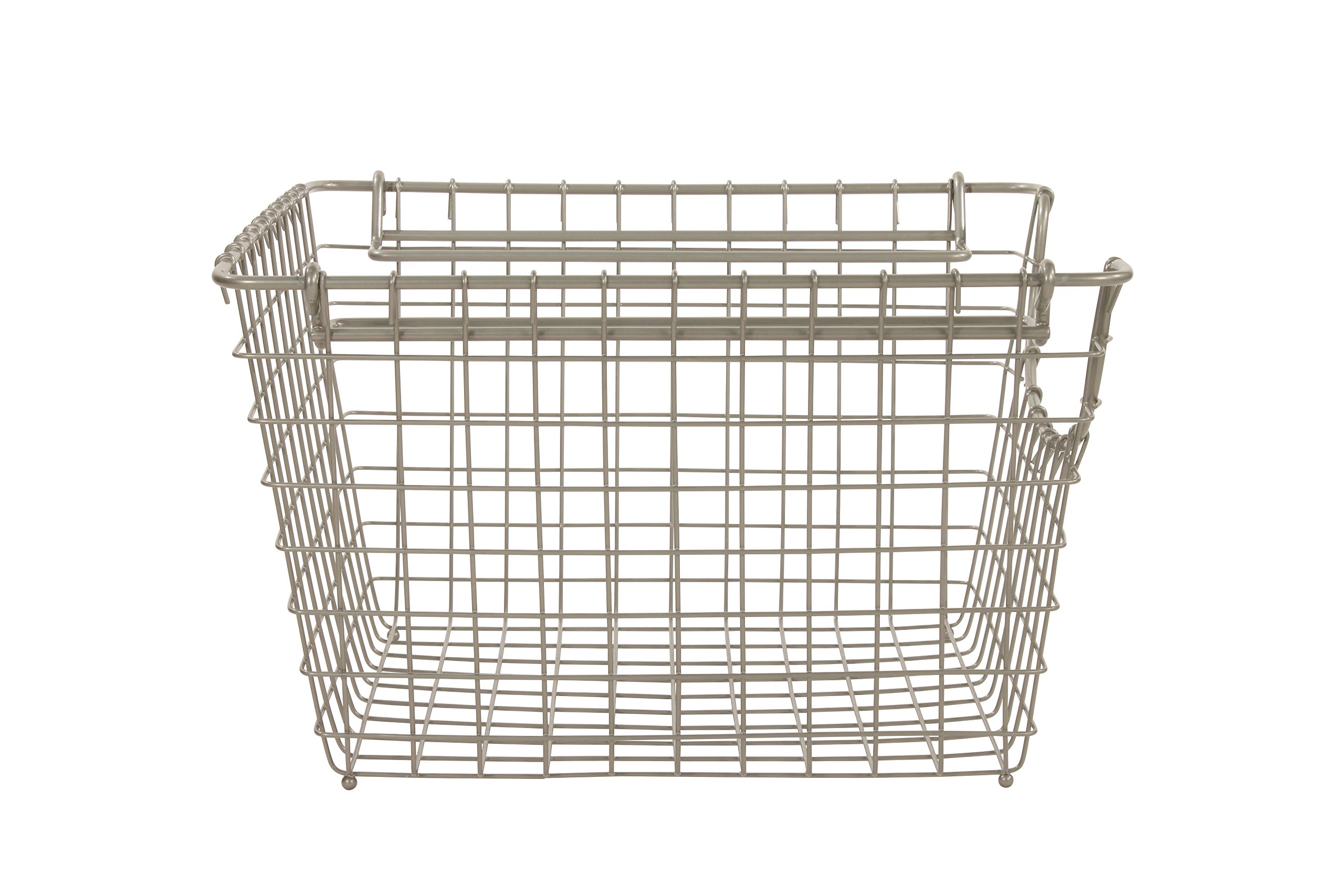 Spectrum Diversified Scoop Stacking Storage Basket, Medium, Satin Nickel (03277)