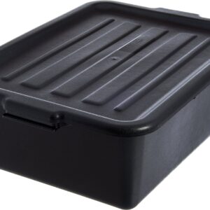 Carlisle FoodService Products Comfort Curve Tote Box Bus Box with Reinforced Rim for Kitchen, Restaurants, And Fast Food, Plastic, 7 Inches, Black