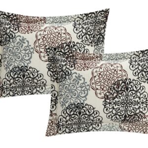 Chic Home 2 Piece Jerome Boho Inspired Reversible Print Duvet Set, Twin, Beige