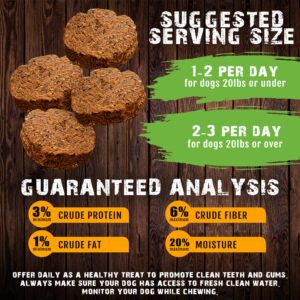 Sams Yams Sweet Potato Dog Treats, Healthy Dog Treats for Large, Medium, Small Breed Dogs, Sweet Potato Dog Chews Made in USA - Sam's Yams DAILY'S Sweet Potato Recipe Flavored with Chamomile, 7oz