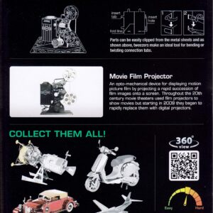 Fascinations Metal Earth Vintage Movie Film Projector 3D Metal Model Kit