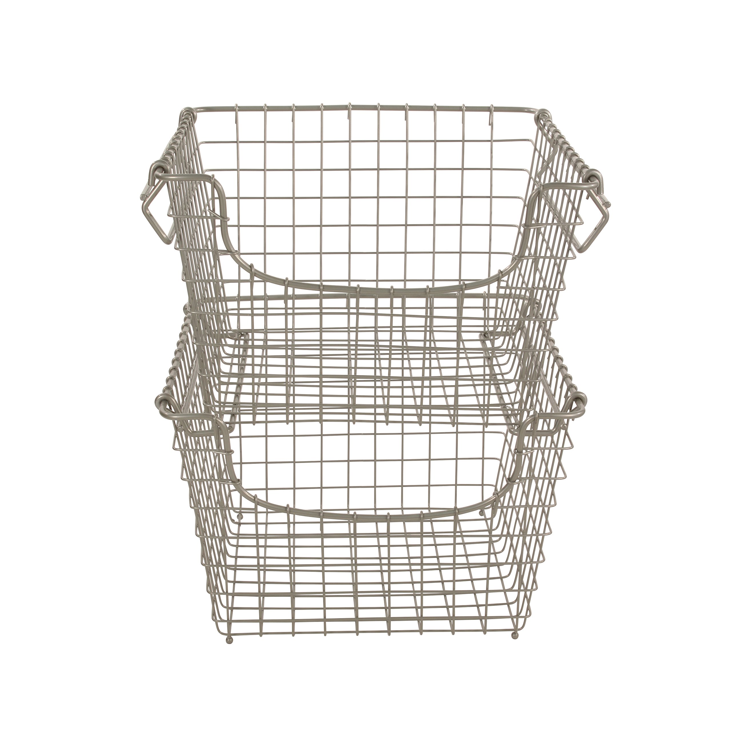 Spectrum Diversified Scoop Stacking Storage Basket, Medium, Satin Nickel (03277)