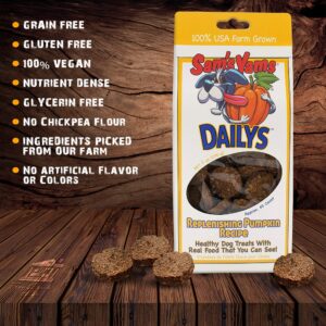 Sams Yams Sweet Potato Dog Treats, Healthy Dog Treats for Large, Medium or Small Breed Dogs, Vegan Sweet Potato Dog Chews Made in USA - Sam's Yams DAILY's Replenishing Pumpkin Recipe Dog Snacks, 7oz