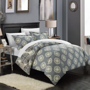 Chic Home 2 Piece Jerome Boho Inspired Reversible Print Duvet Set, Twin, Beige