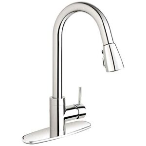 Plumb Pak URB78CCP Single Handle Pull Down Kitchen Faucet with Dual Spray Pattern and Pause Button, Polished Chrome