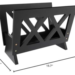 Frenchi Home Furnishing Contemporary Magazine Rack, Black