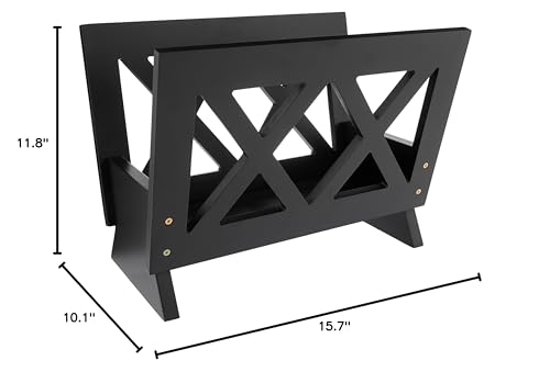 Frenchi Home Furnishing Contemporary Magazine Rack, Black