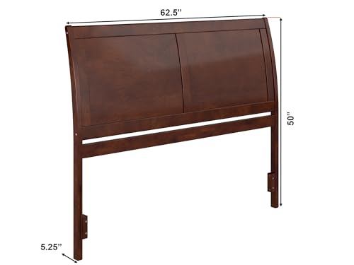 AFI Portland Queen Size Headboard with Attachable Charger in Walnut