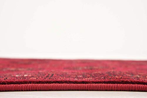 Unique Loom Tekke Collection Over-Dyed Saturated Traditional Torkaman Area Rug, 2 ft 7 in x 10 ft, Red/Burgundy