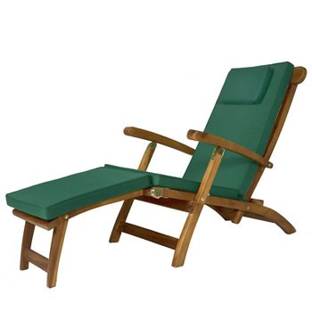 All Things Cedar TF53 Teak Steamer Chair | Foldable Outdoor Chaise Lounge Chair | Durable Patio Furniture | 5 Reclining Options | Easy Storage | No Cushions (24x70x37)