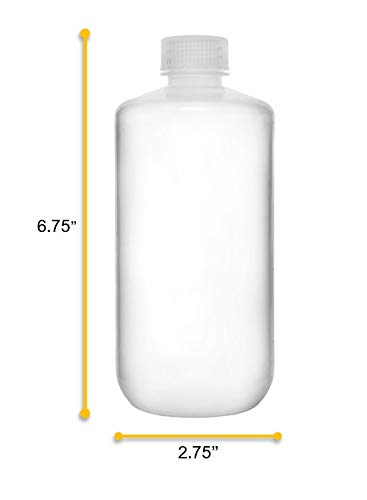 EISCO Reagent Bottle, 500ml - Narrow Mouth with Screw Cap - Polypropylene - Translucent