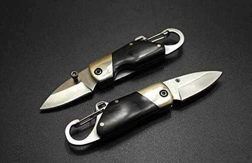 SZHOWORLD EDC Sandalwood Mini Pocket Camping Keychain Knife, World's Smallest All Purpose Pocket Knife Flat Blade, Easy to Open Grips, The Ideal Every Day Carry