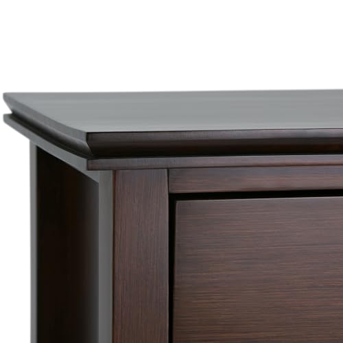 SIMPLIHOME Artisan 24 inches Wide Night Stand, Bedside table, Russet Brown SOLID WOOD, Rectangle, with Storage, 1 Drawer and 2 Shelves, For the Bedroom, Contemporary Modern