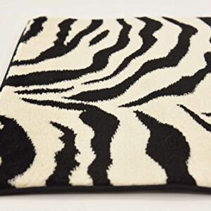 Unique Loom Wildlife Collection Animal Inspired with Zebra Design Area Rug, 2 ft 7 in x 10 ft, Ivory/Black