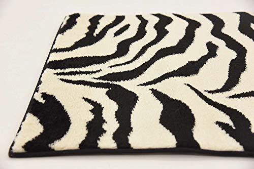 Unique Loom Wildlife Collection Animal Inspired with Zebra Design Area Rug, 2 ft 7 in x 10 ft, Ivory/Black