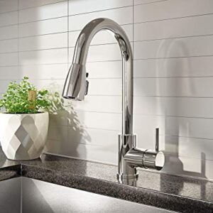 Plumb Pak URB78CCP Single Handle Pull Down Kitchen Faucet with Dual Spray Pattern and Pause Button, Polished Chrome