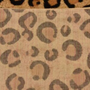 Unique Loom Wildlife Collection Area Rug - Leopard (5' 3" x 8' Rectangle, Light Brown/ Black)