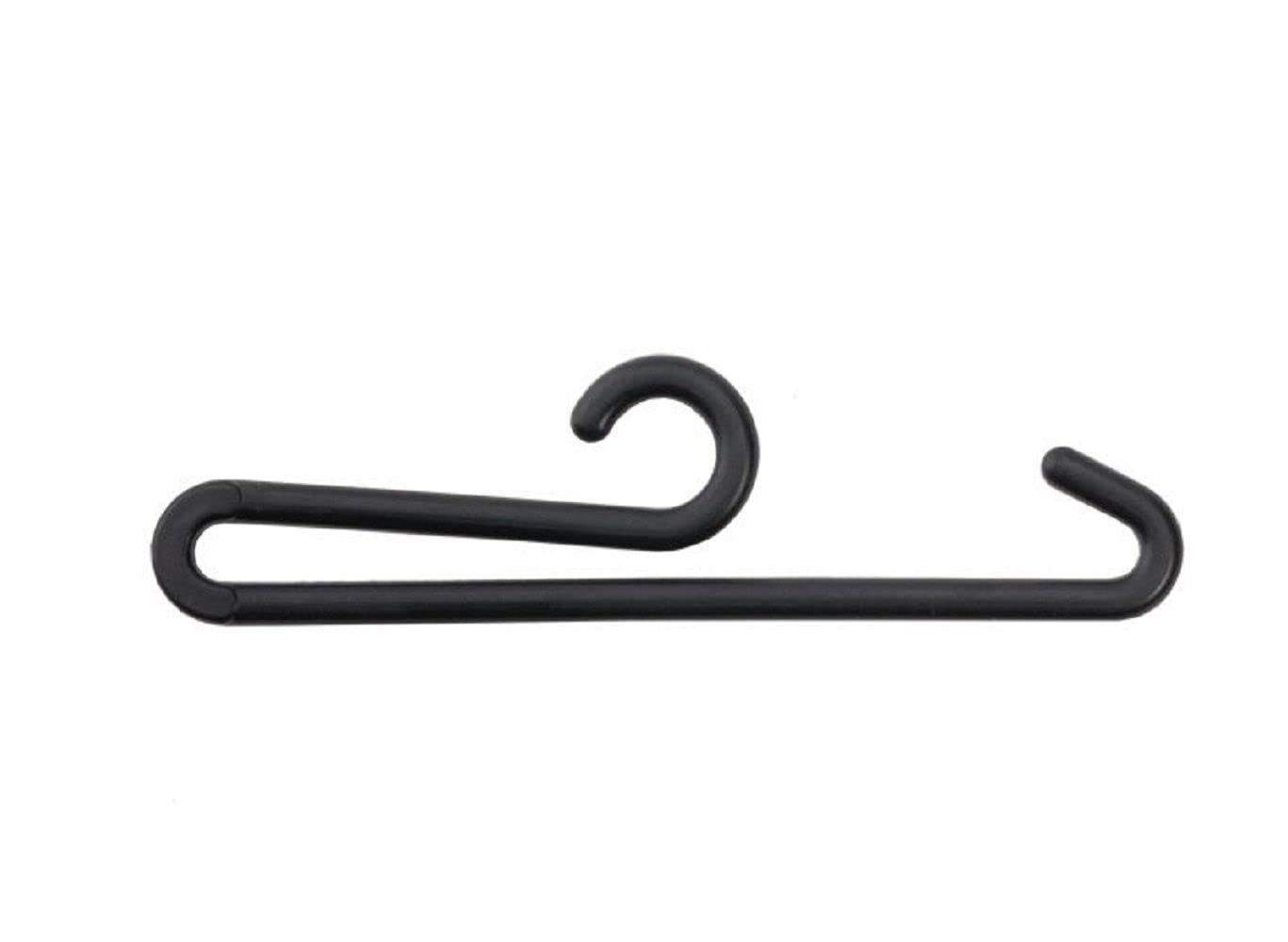 NAHANCO SH2-100 Plastic Sock Hangers, Curved Bar, 3 7/8", Black (Pack of 100)