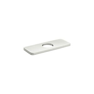 hansgrohe base plate for modern single-hole faucets, 6" upgrade 6-inch modern base plate for bathtub faucet in brushed nickel, 04565820